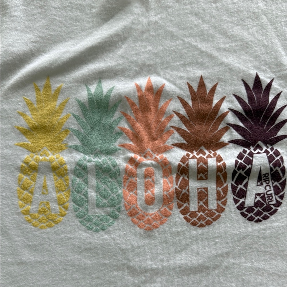 Rip Curl White Aloha Pineapple Tank Top size small